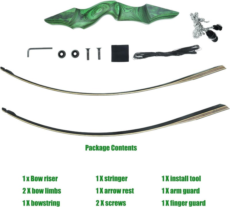 HANDBAIGE 60" Takedown Long Bows for Hunting Adult Solid Wood Bow Risers Laminated Bow Limbs Long Bows for Archery 20-60lbs Hunting Bows for Men Women and Beginner Long Bow Set for Adults Right Hand - Image 4